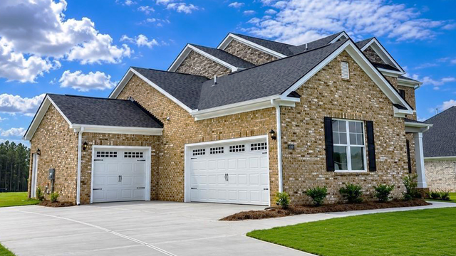 angled single family two-story front