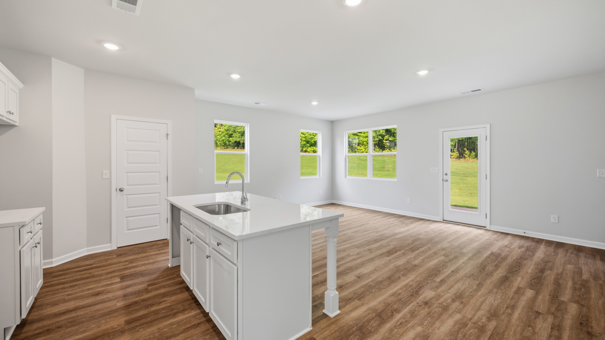 Kitchen and family room