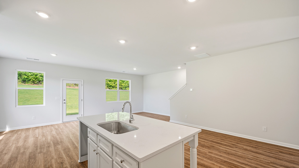 kitchen and great room