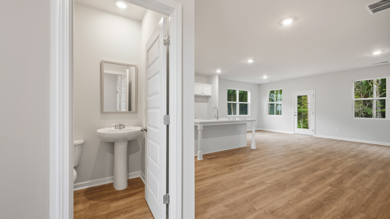 foyer to powder room