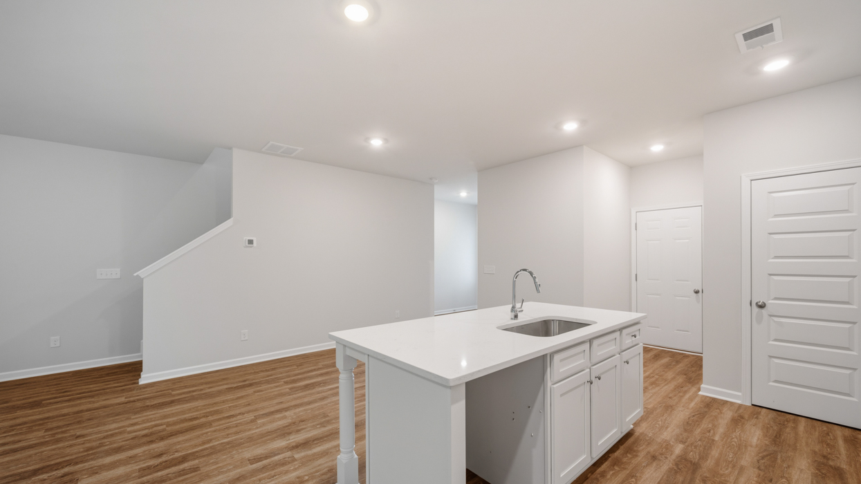 kitchen and family room