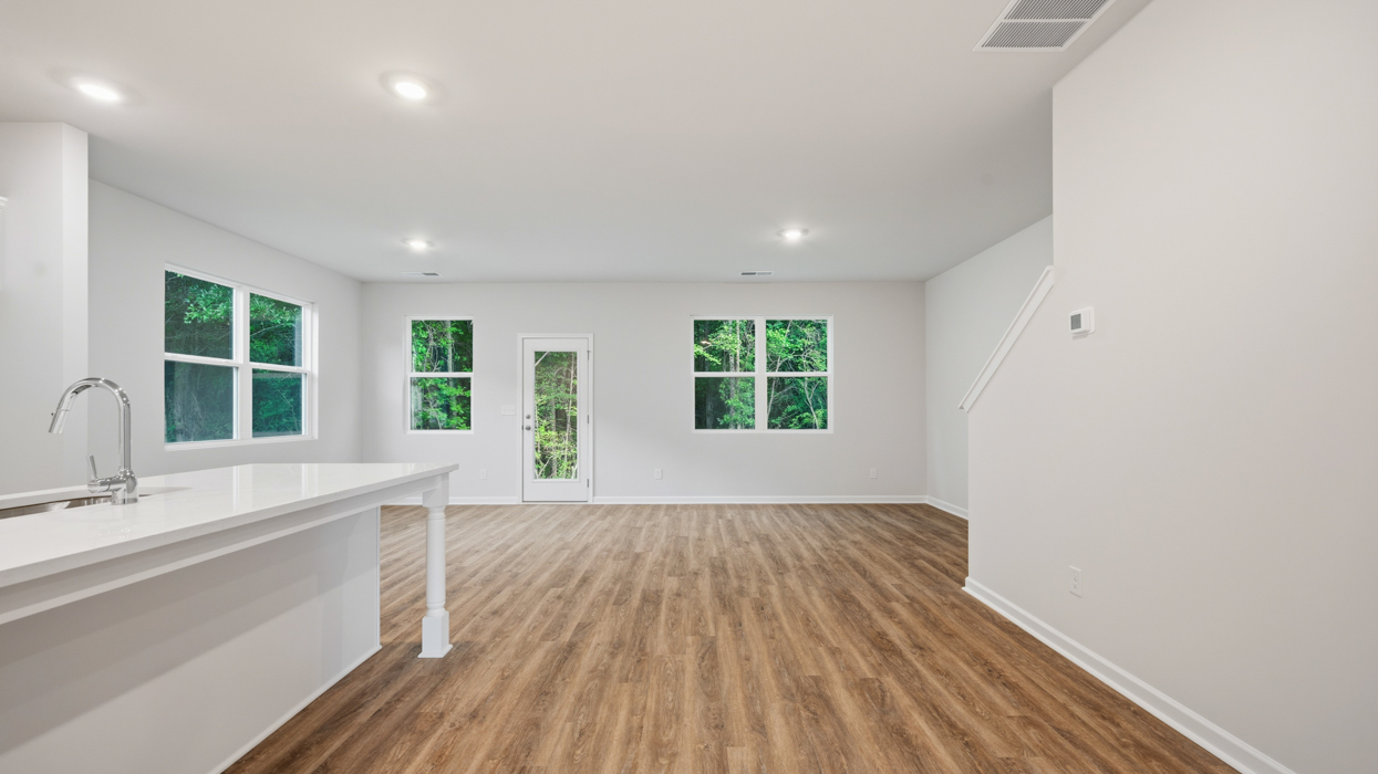 family room and dining room