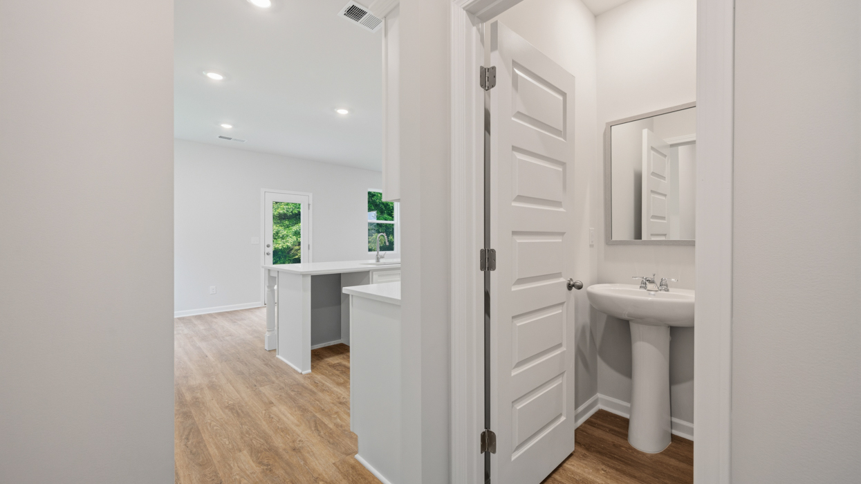 kitchen and powder room