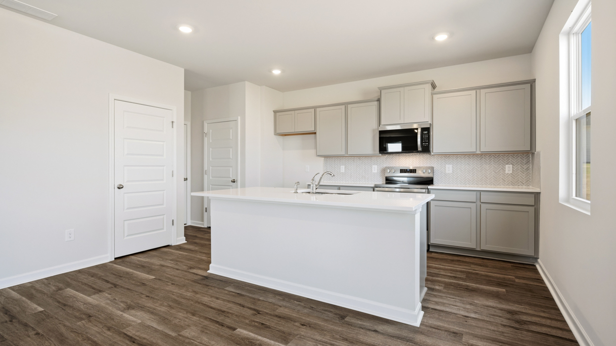 Kitchen Island with Gray Cabinets