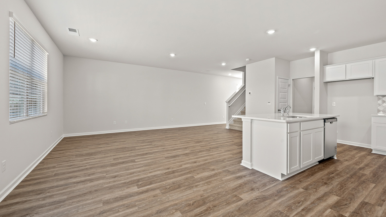 Open living and kitchen area
