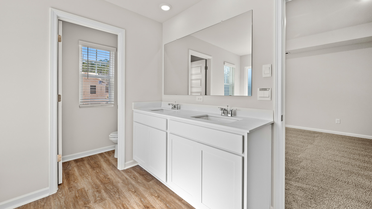 primary bathroom dual sinks
