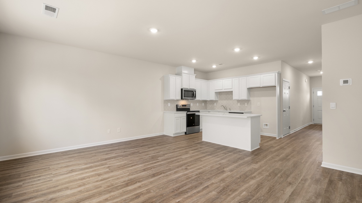living room and kitchen