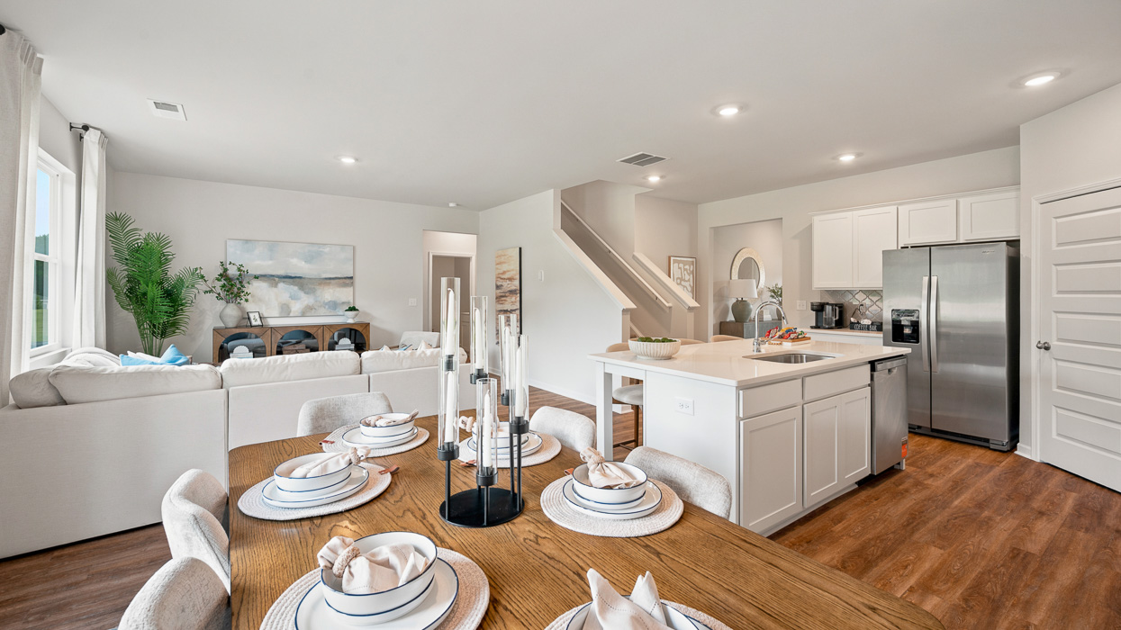 dining room and living room
