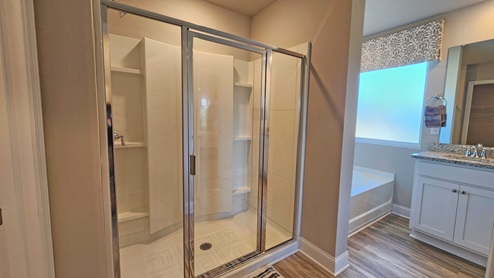 Stand up shower in primary bathroom