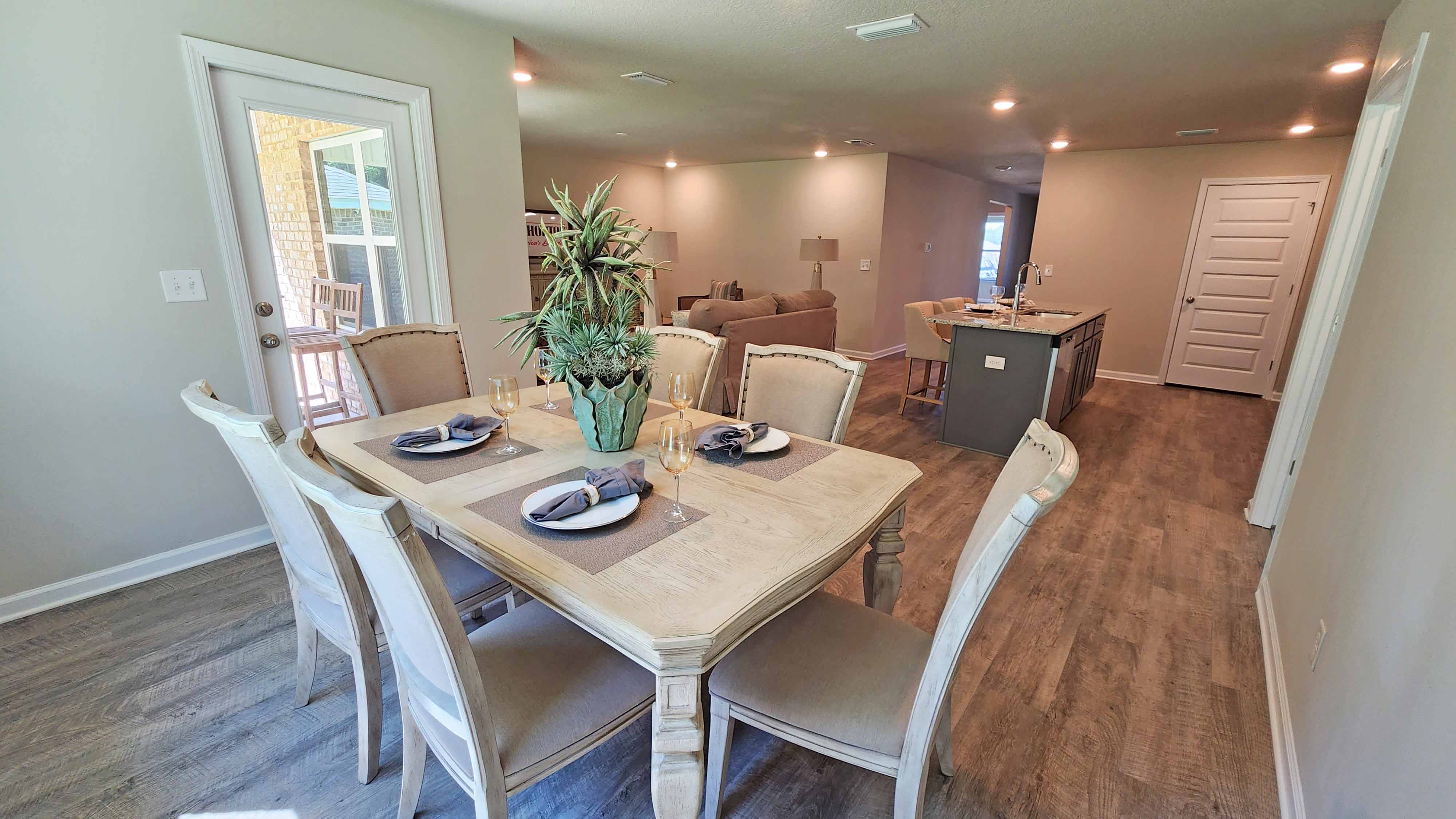 Dining area inside naturally lit
