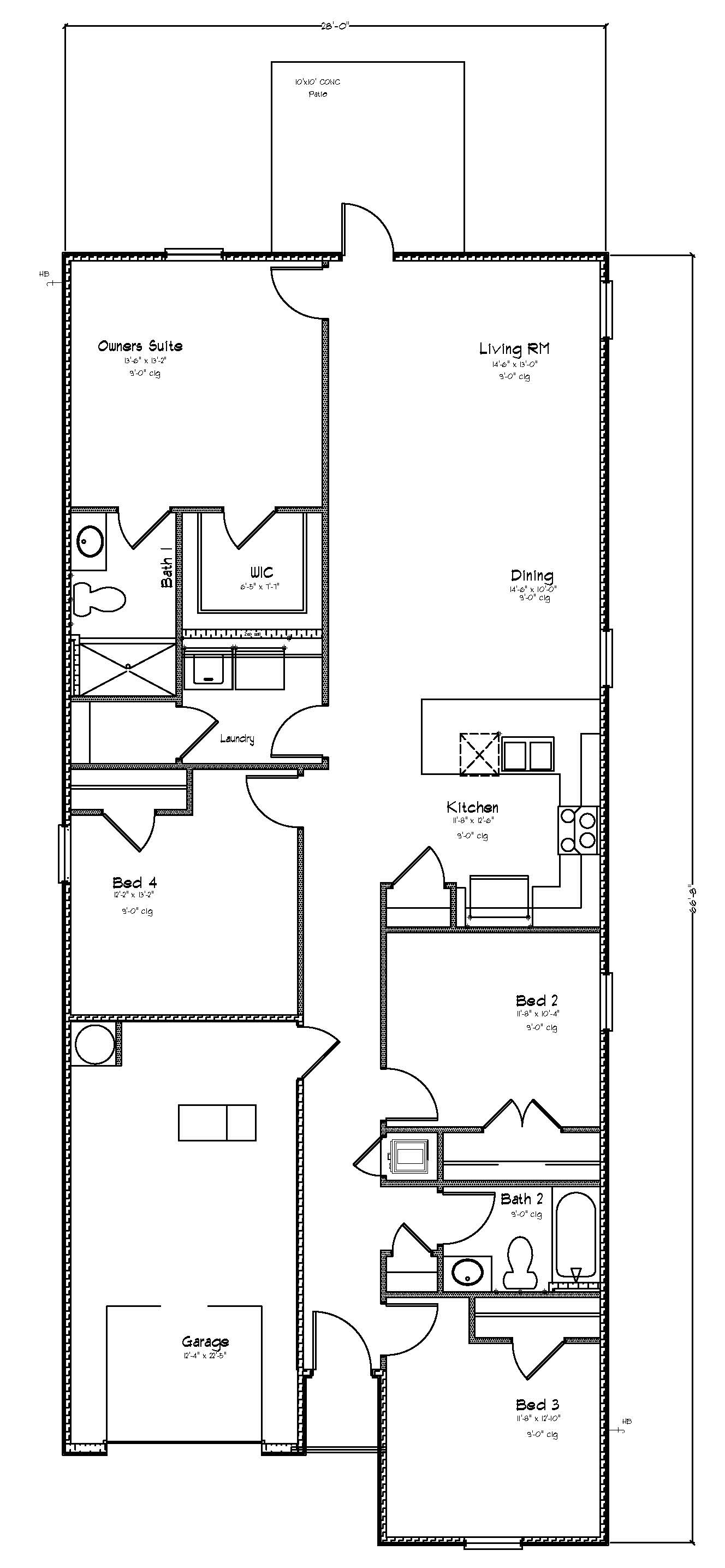 The Camilla A B front entry garage floor plan in Heritage Lake.