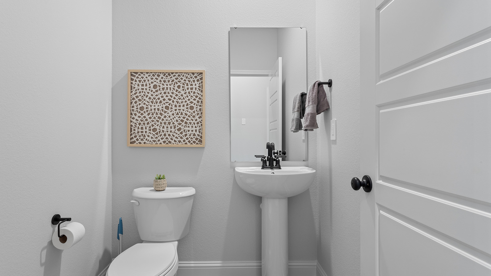 Bright hallway bathroom