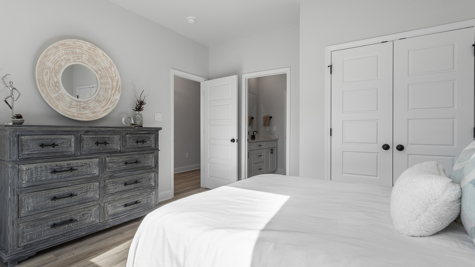 Spacious guest bedroom inside the Camden
