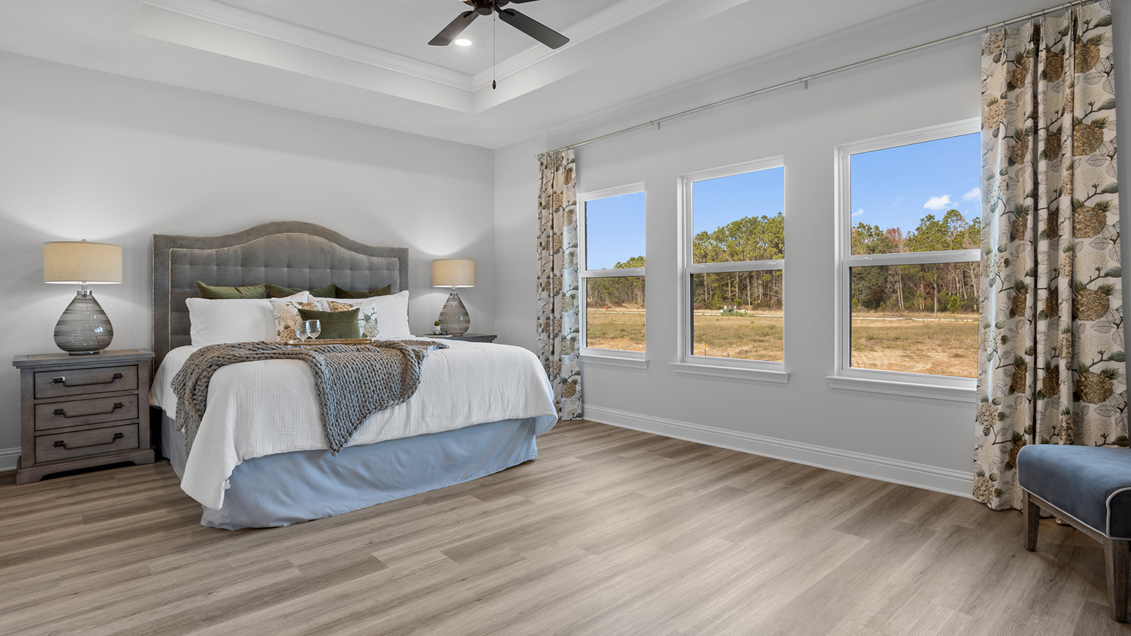 Spacious primary bedroom suite