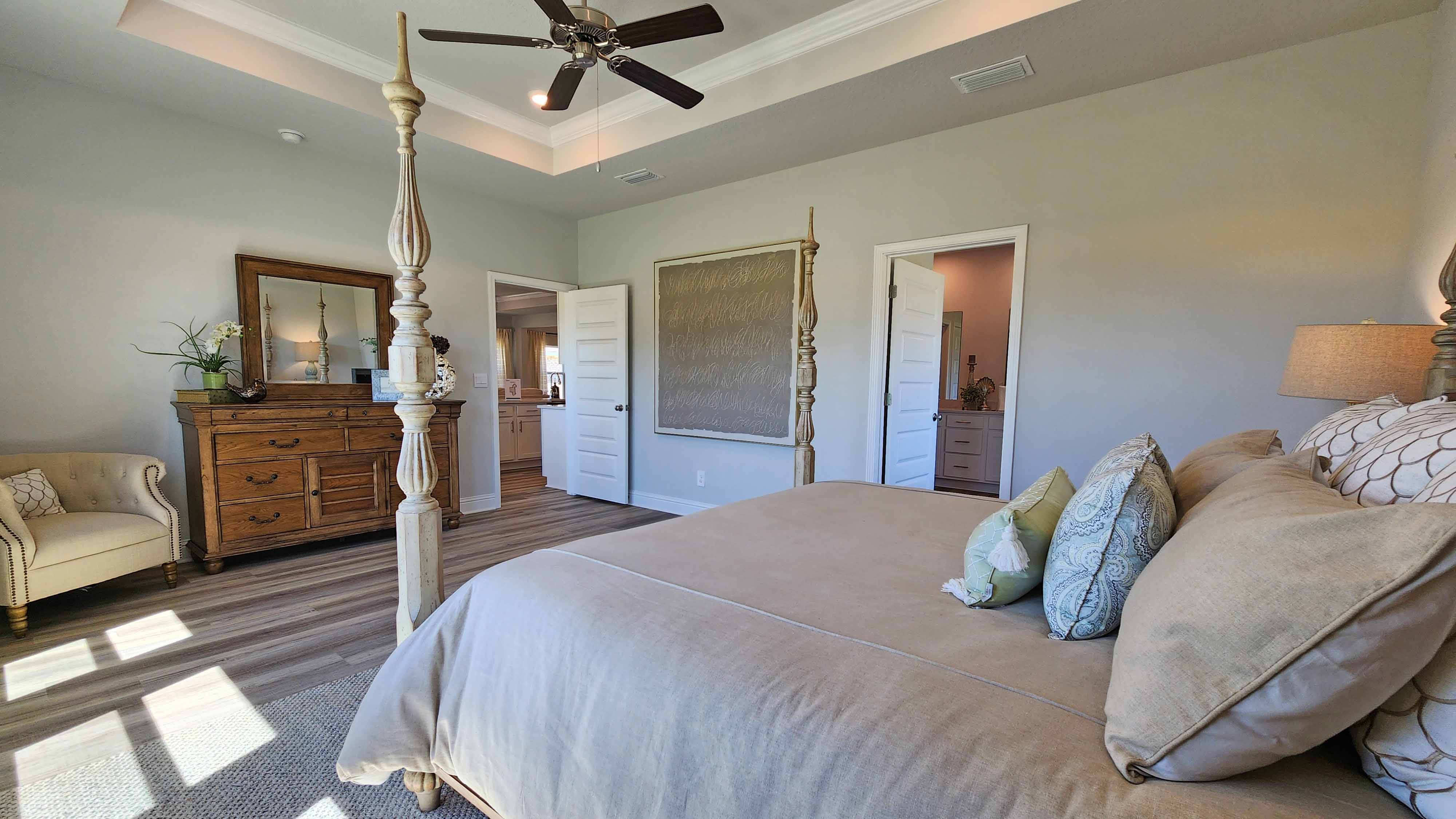 The Camden primary suite in Heritage Lake.