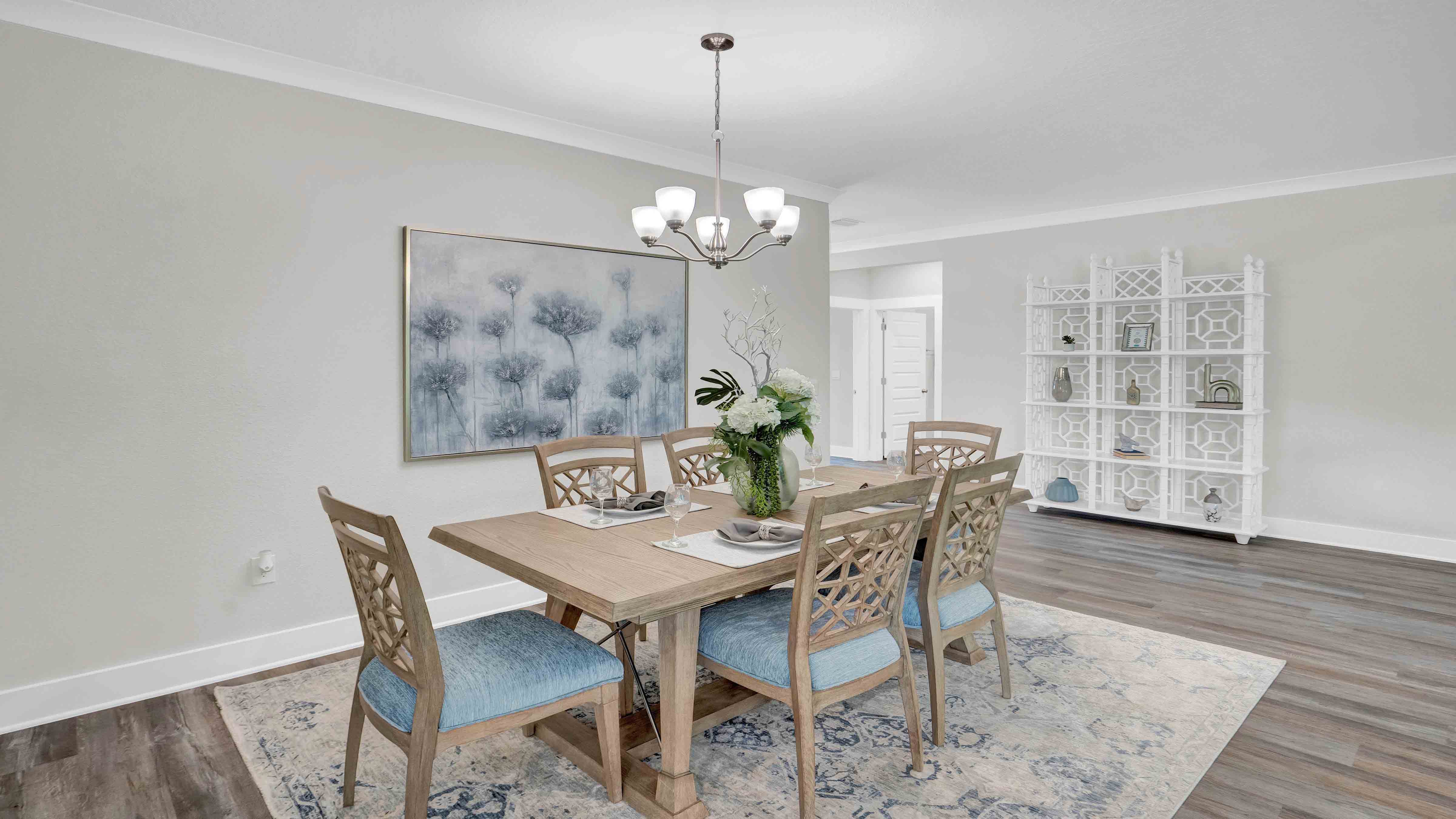 Dining space in an open layout from the Destin.