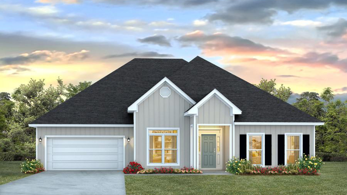 The McKenzie V8 front entry home with two car garage.