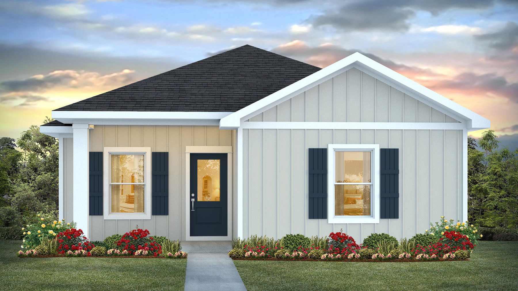 Front elevation rendering of Allanton