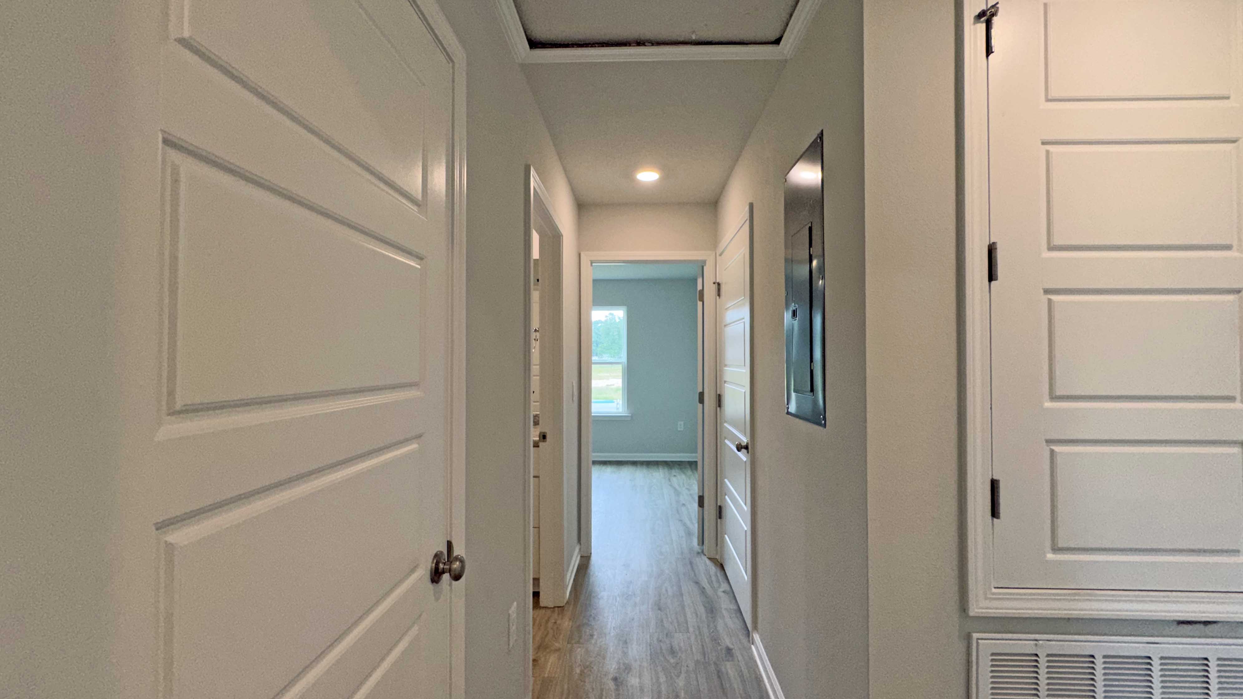 The Allanton hallway leading to bedrooms at Oakmont Place.