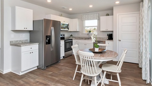 View of the kitchen from front door inside the Callaway.