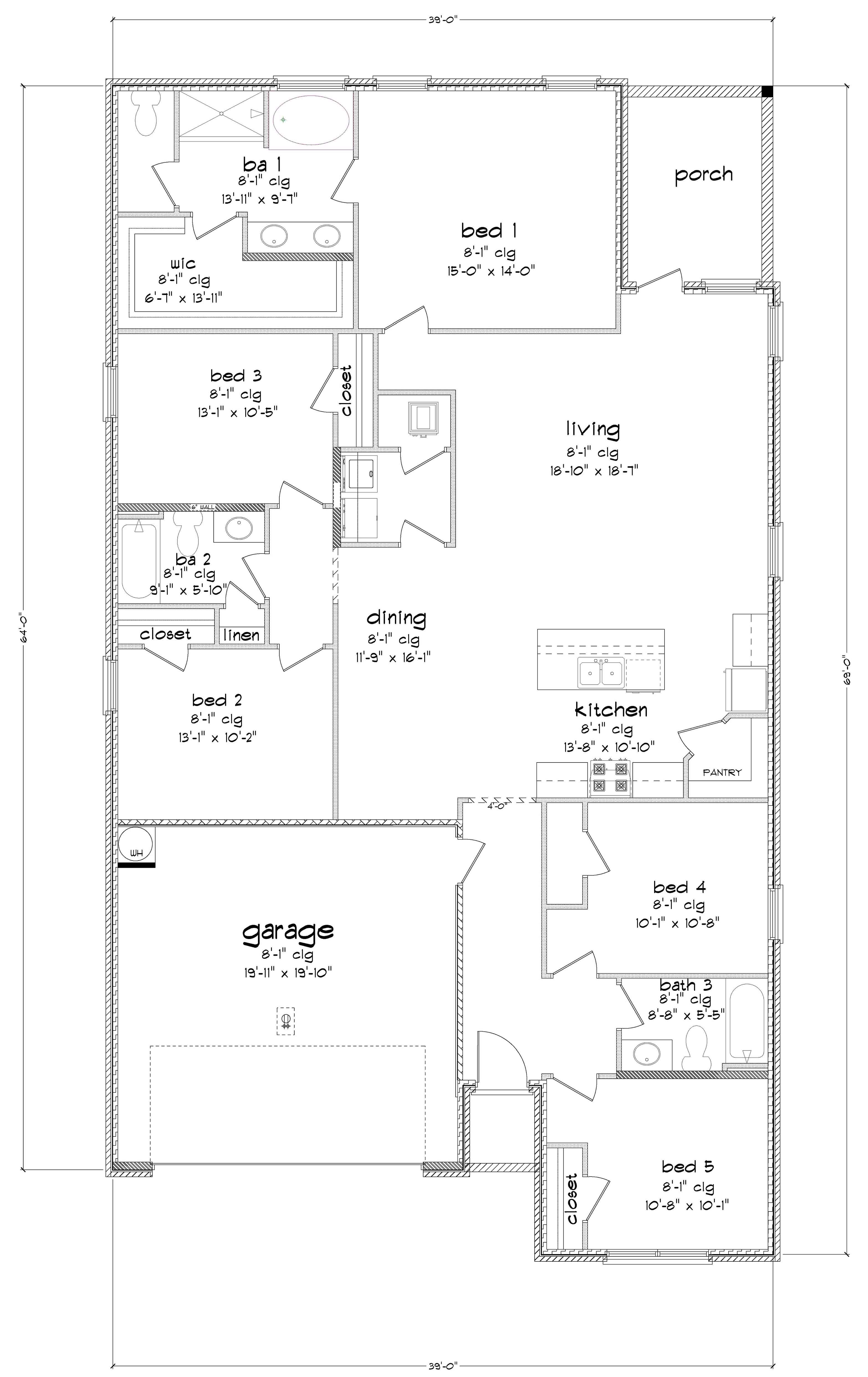 The Lakeside A Front Entry Floorplan