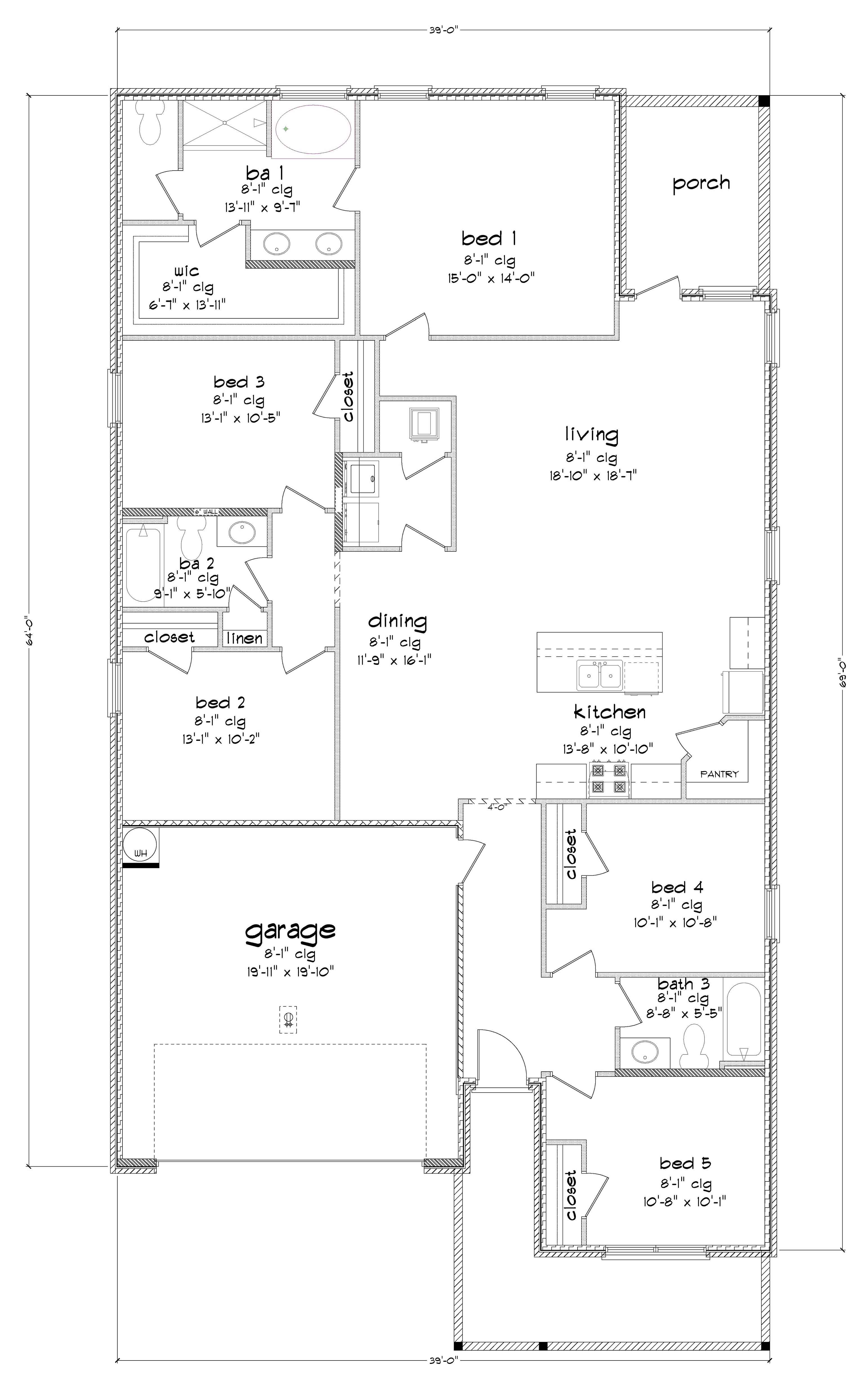 The Lakeside C Front Entry Floorplan