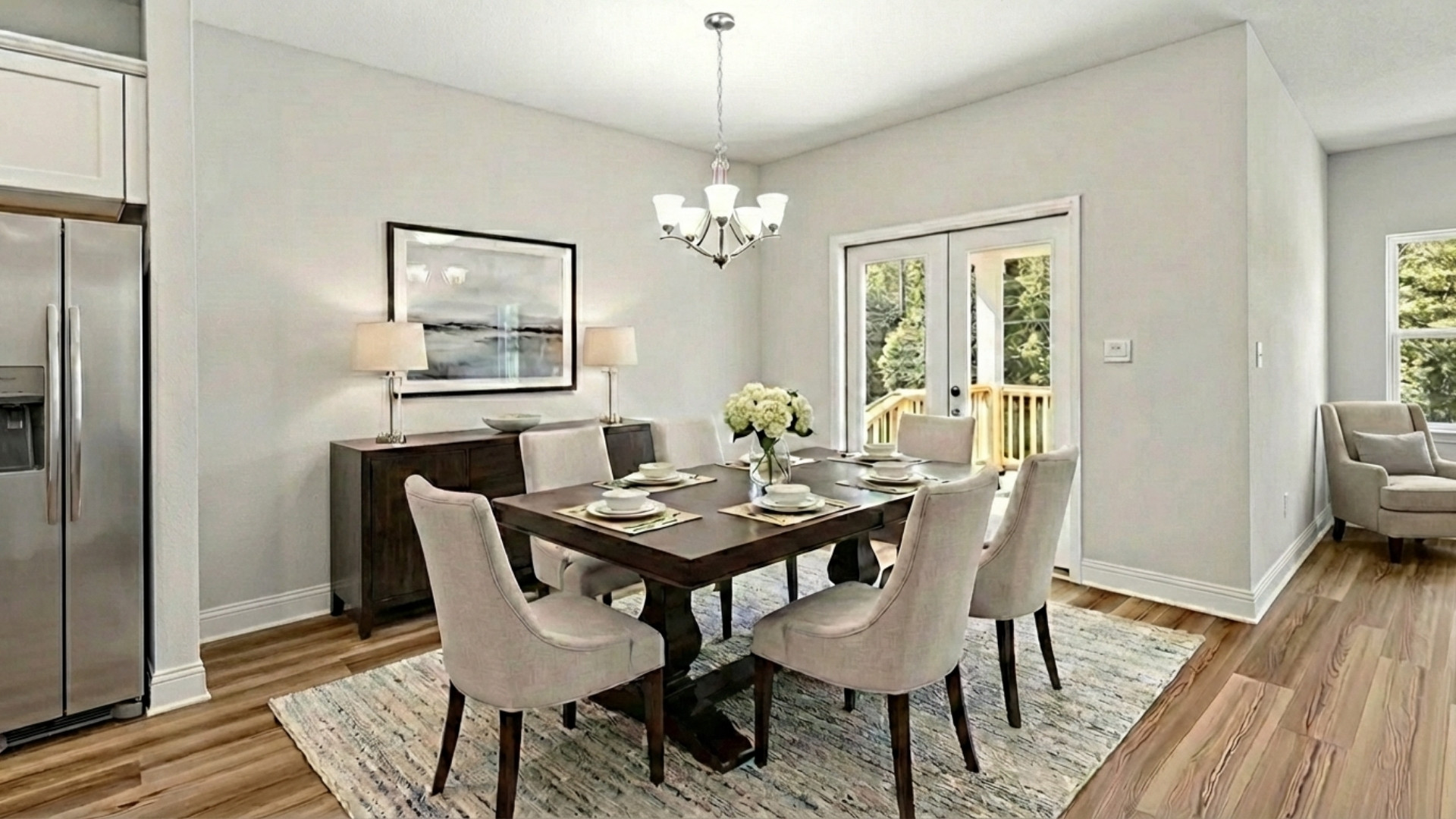 Dining room in the Arlington floor plan.
