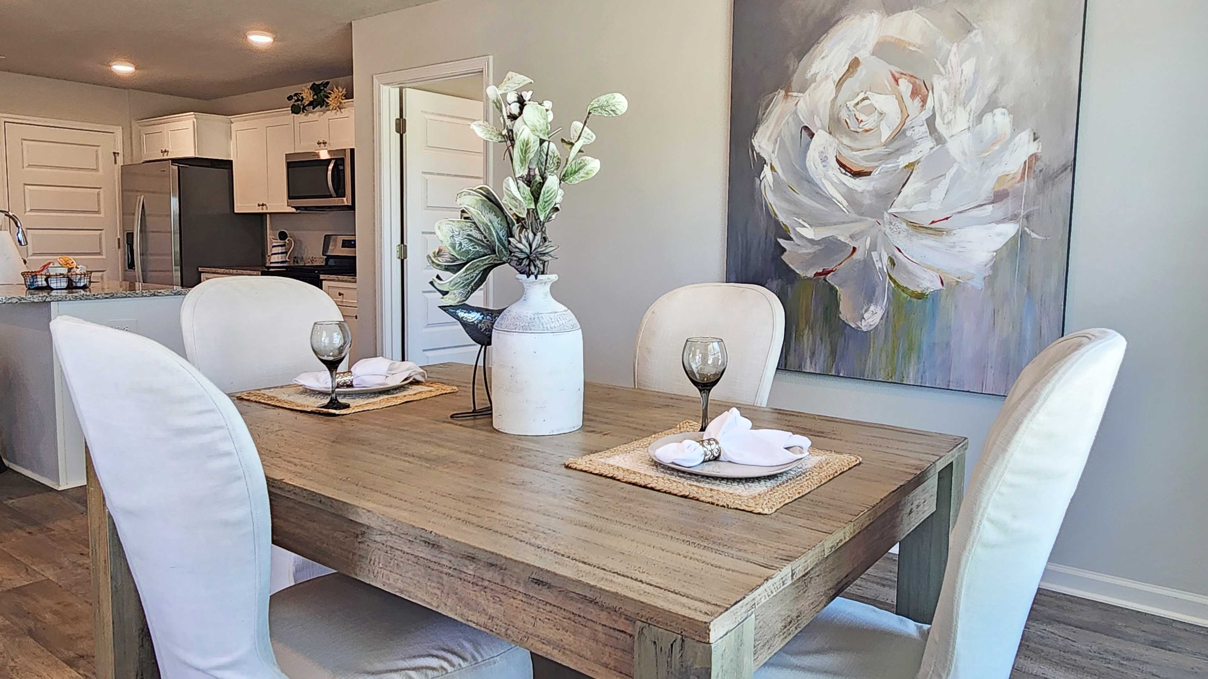 Bright and airy dining area