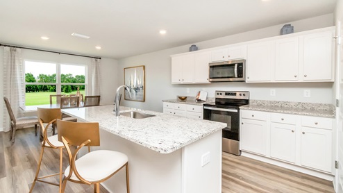 Side angle of the kitchen area at The Denton.