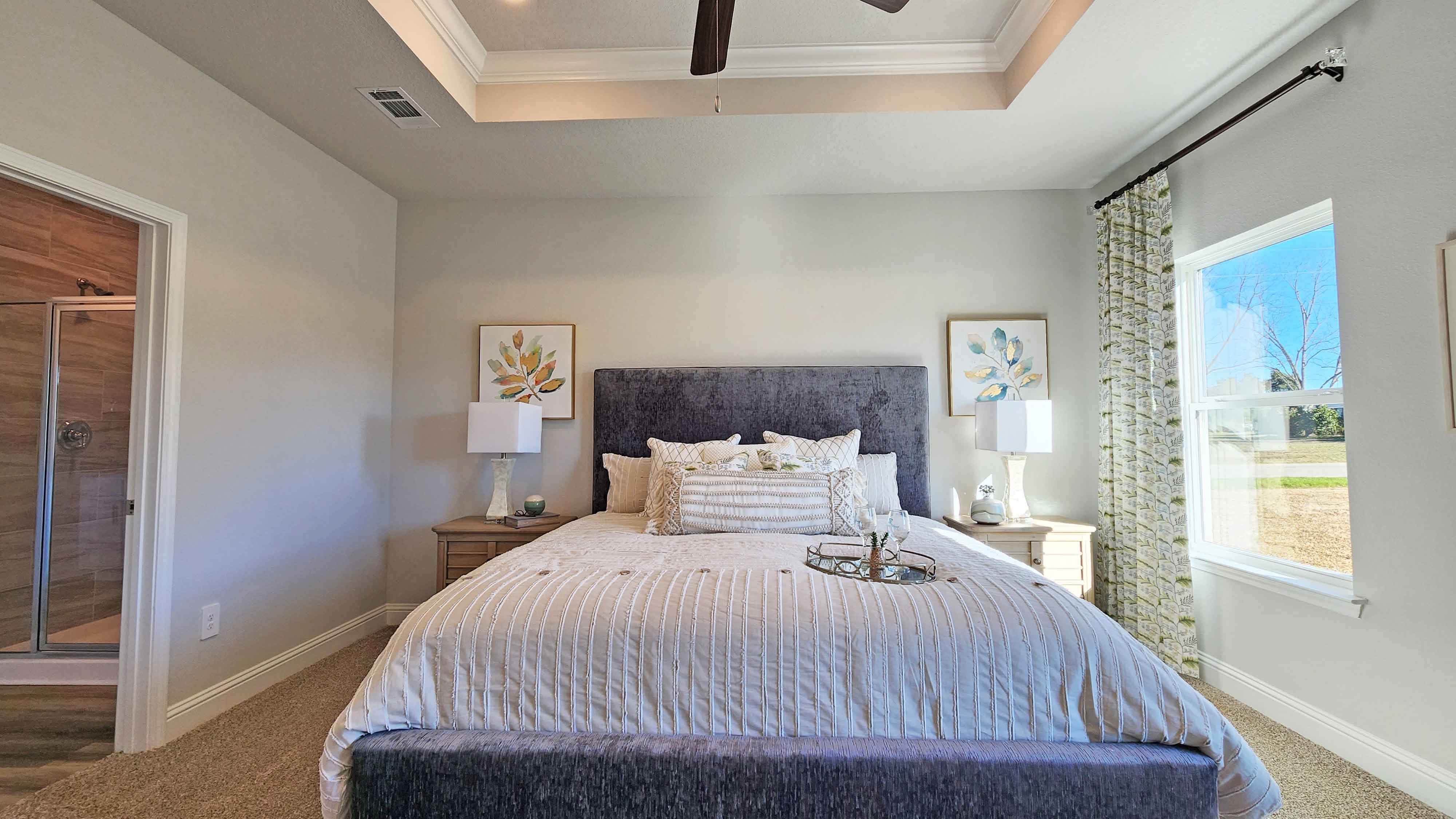 Luxurious feel to the primary bedroom suite