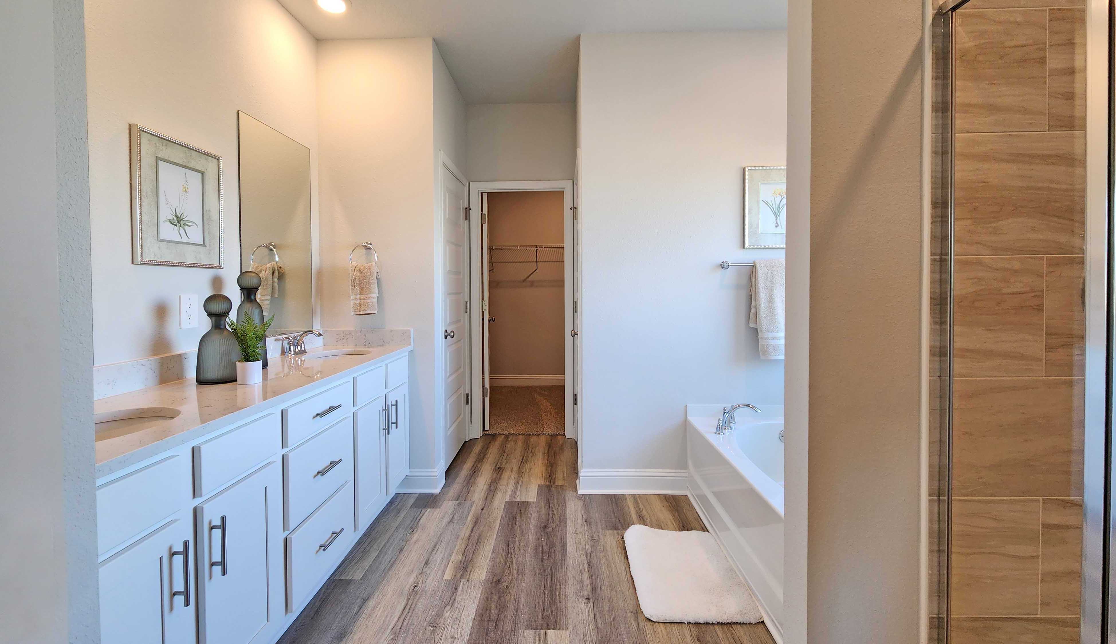 Spacious primary bathroom suite
