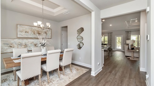 View of the Dining area, that leads to the living area.