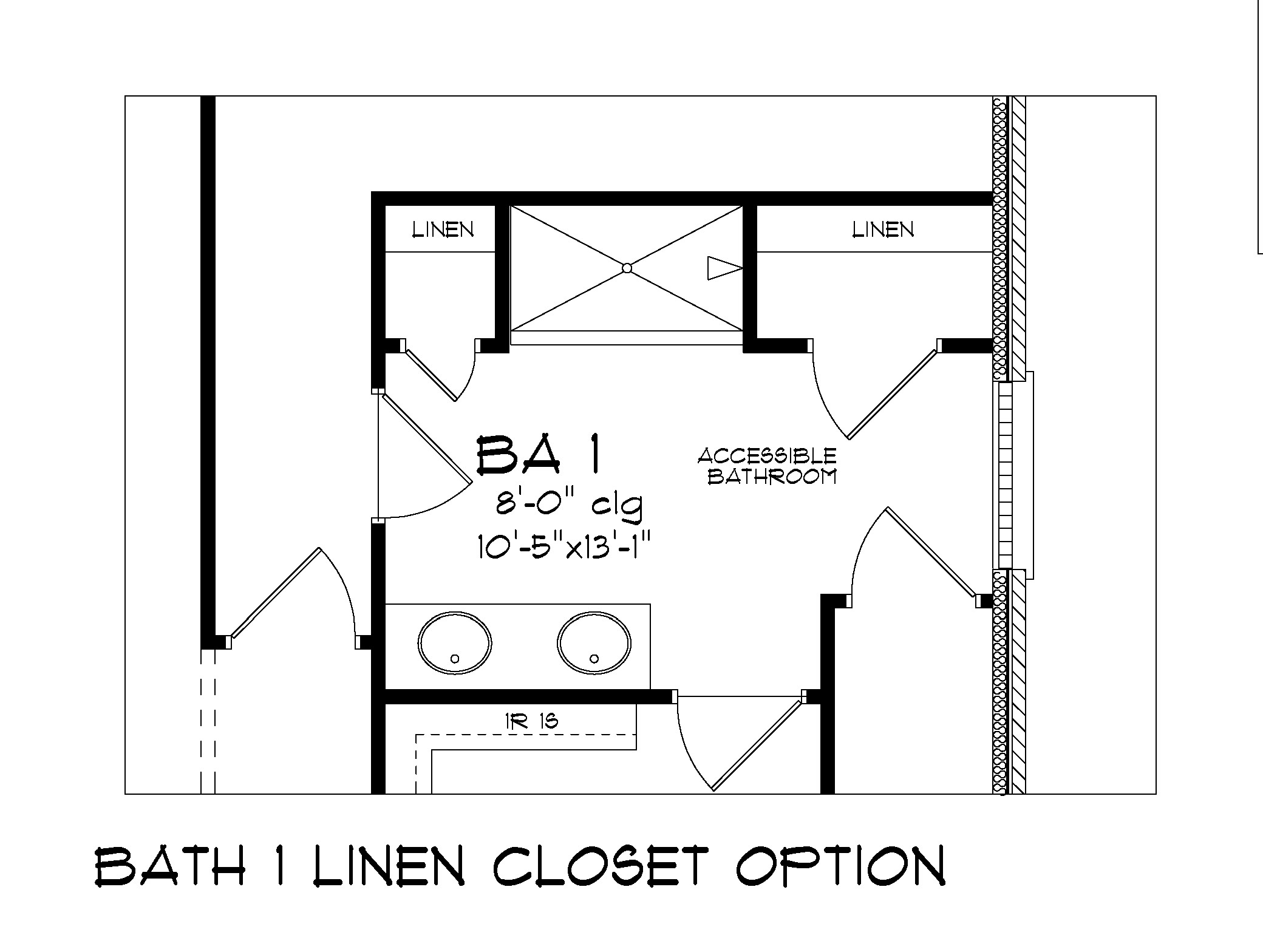 The Jasmine bath/linen closet option on floorplan at Hamilton Ridge.