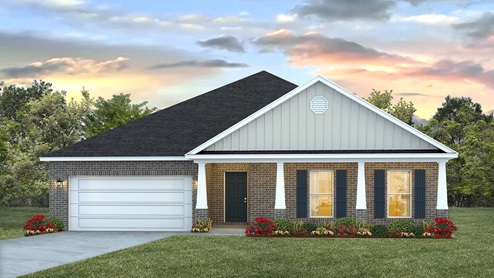 The Victoria G4 front elevation of the home at Hamilton Ridge.