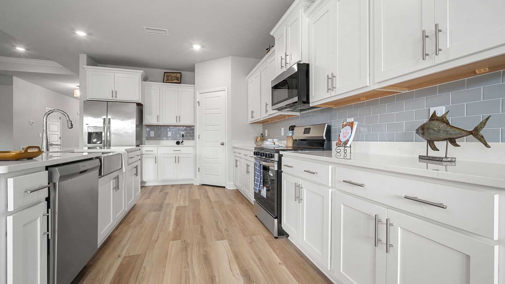 Kitchen with stainless steel appliances