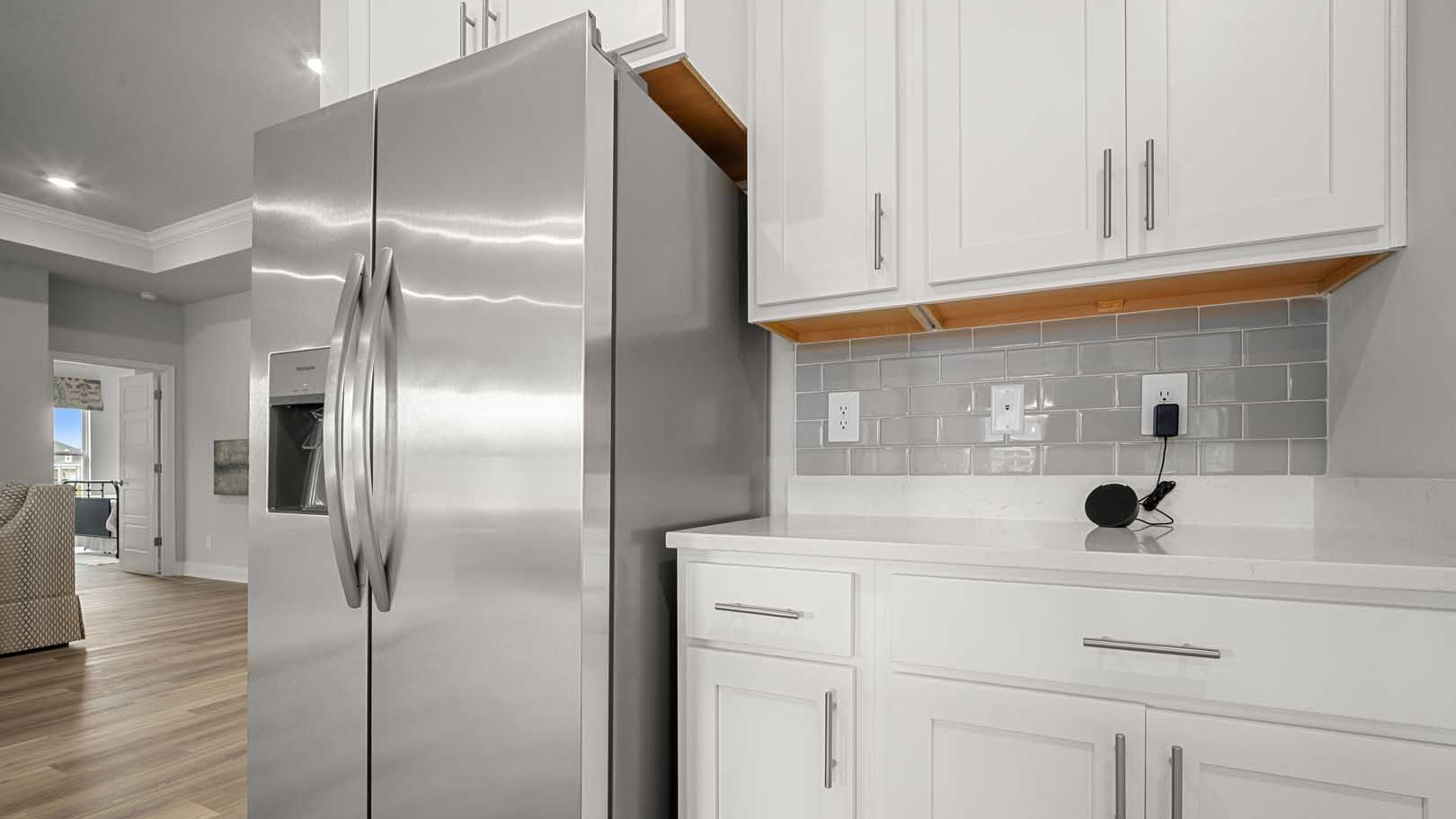 Kitchen with stainless steel appliances