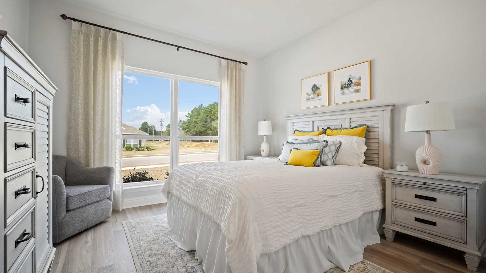 Guest bedroom with natural lighting