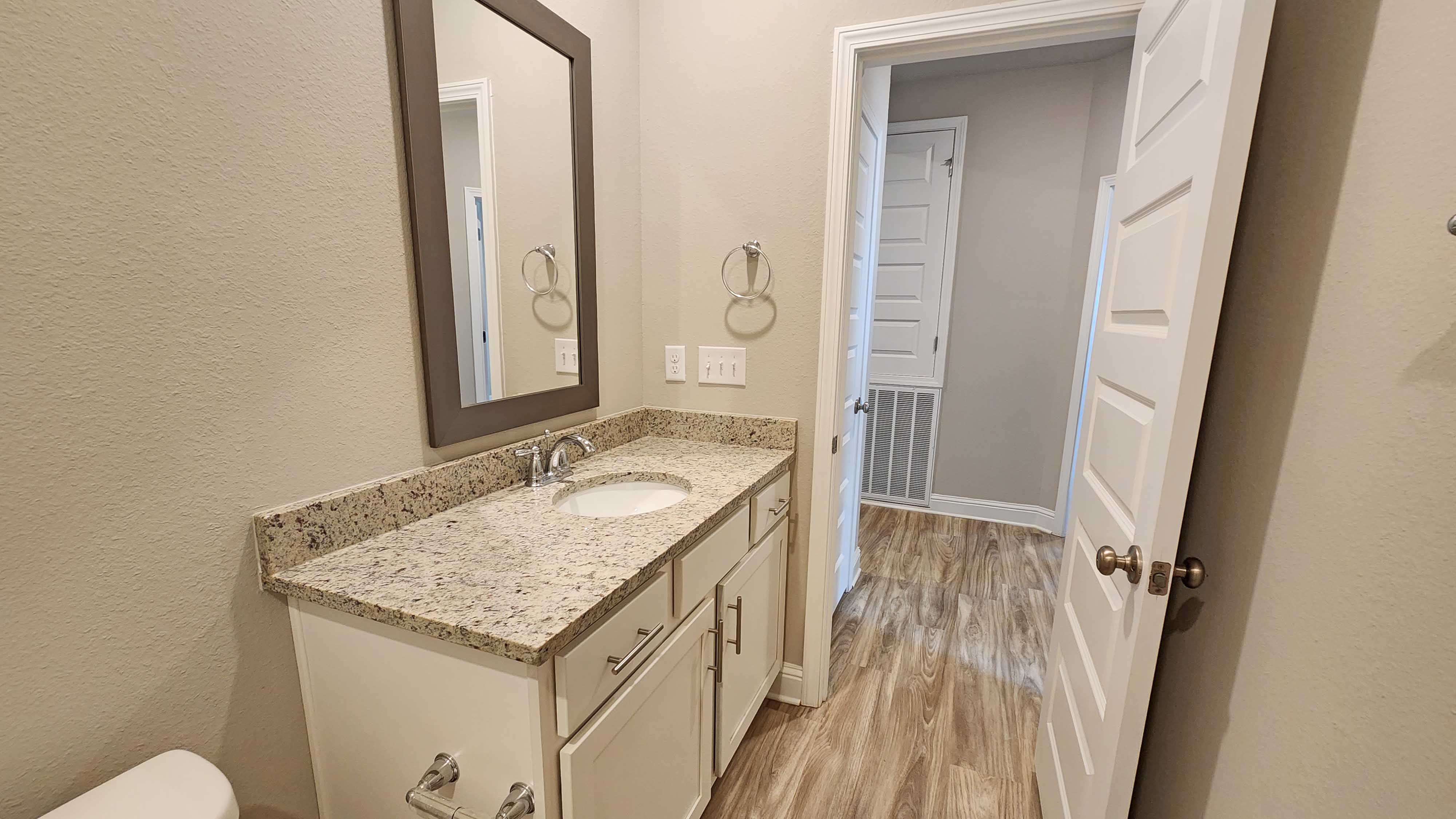 Spacious hallway bathroom