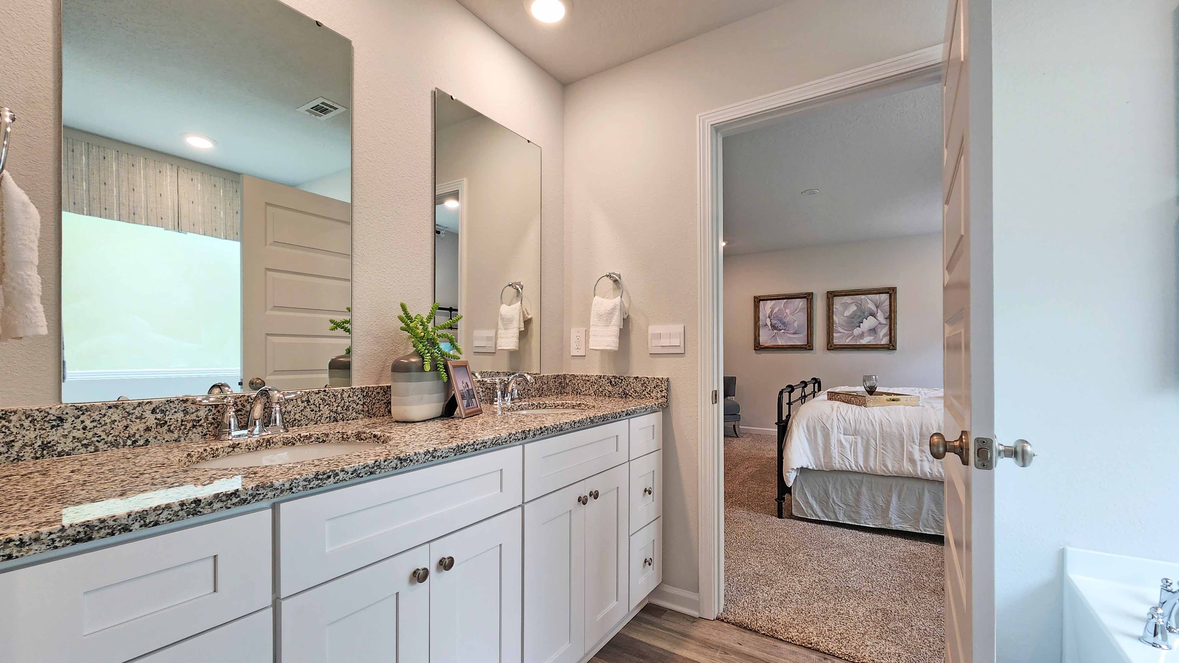 The Lakeside primary bathroom at Valor Ridge.