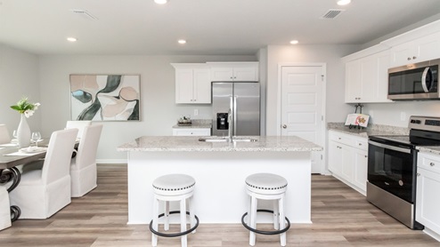 View of the kitchen.