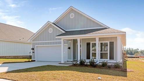 Front elevation of The Dover at Hawkins Manor.