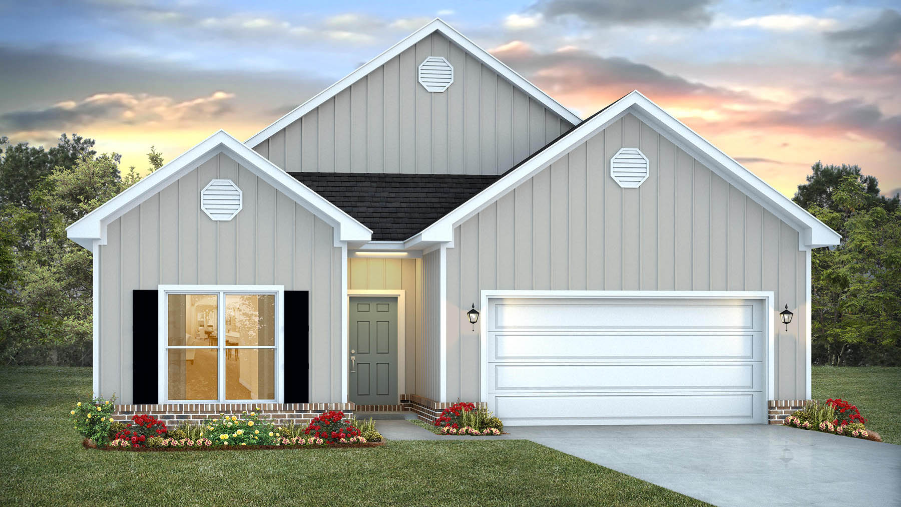 The Arlington A9 front elevation in Hawkins Manor.