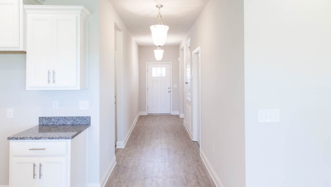 The entry foyer from the front door in Hawkins Manor.