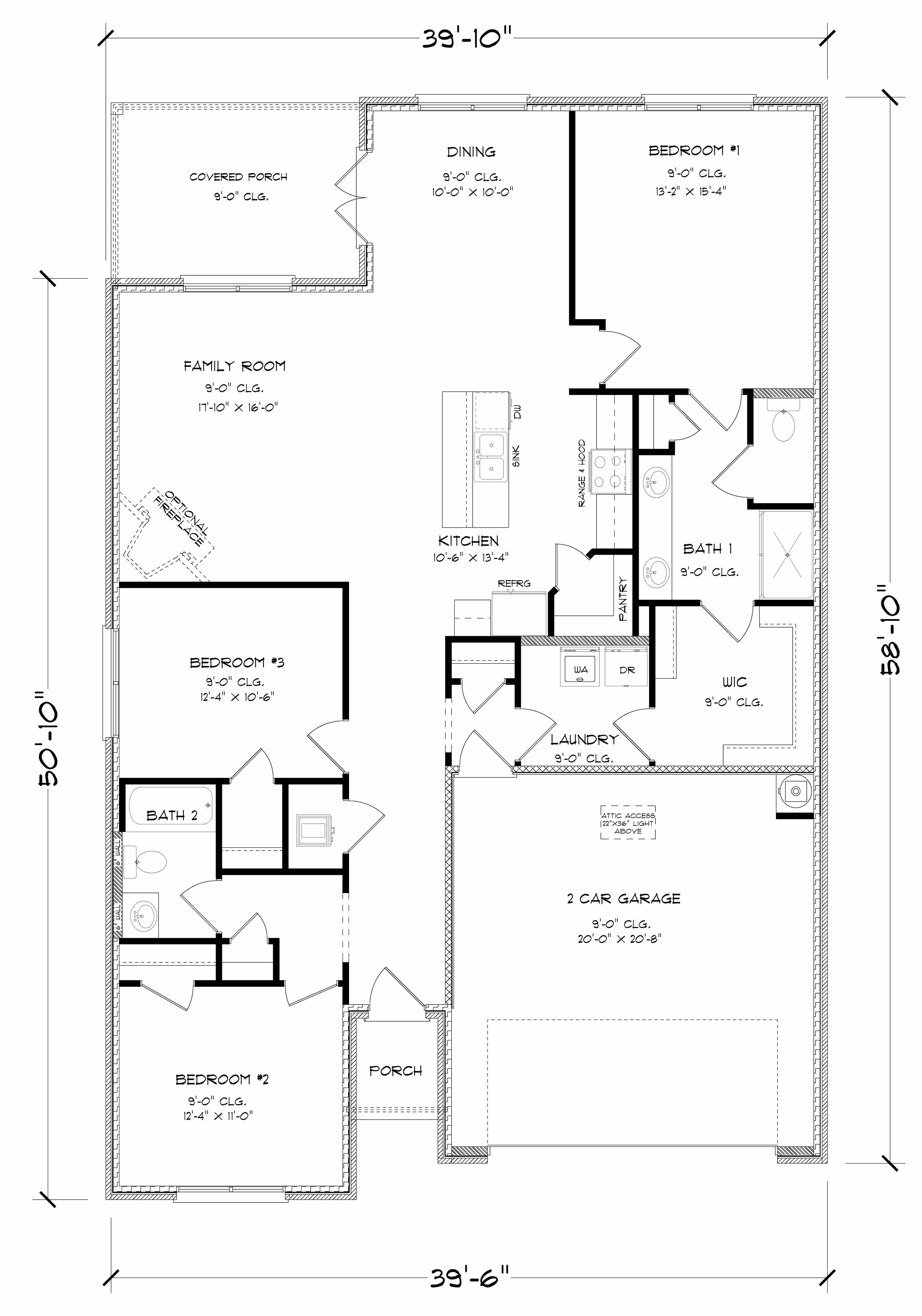The Bristol A B FE Floor Plan at Hawkins Manor