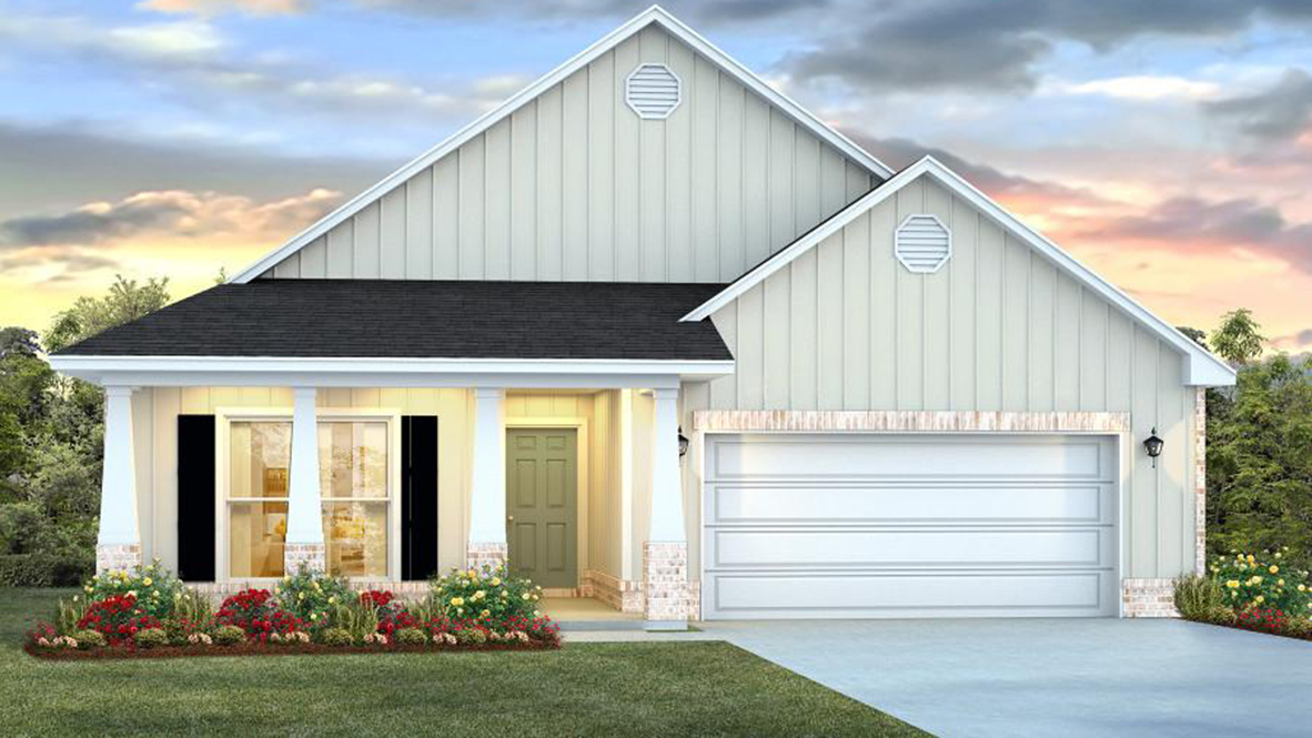 The Delray C9 front elevation in Hawkins Manor.