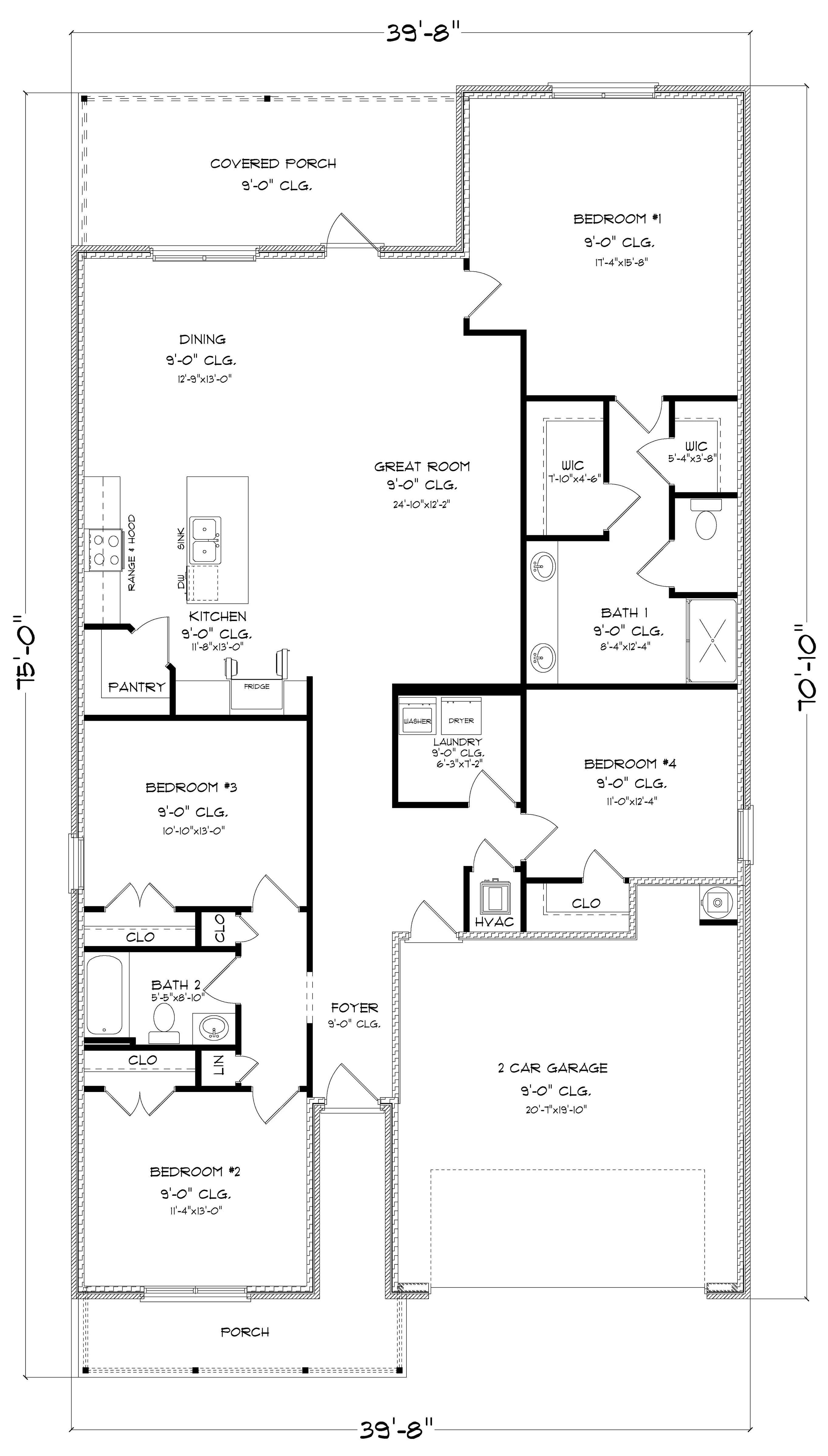 The Delray C front entry floorplan.
