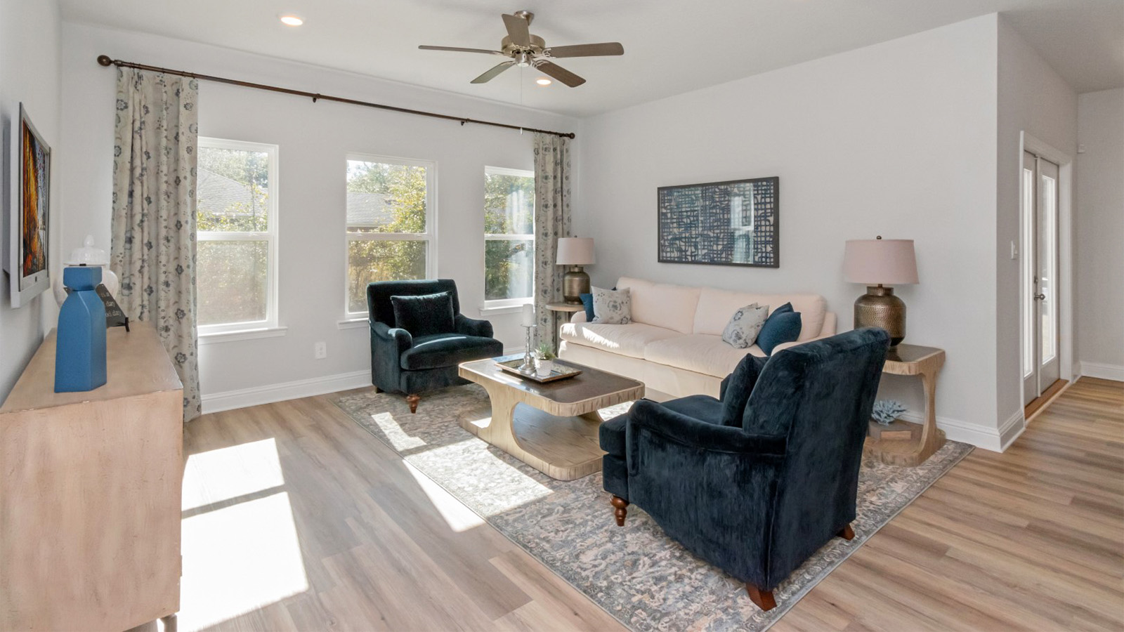 New construction living area in the Dover floorplan in Mobile.