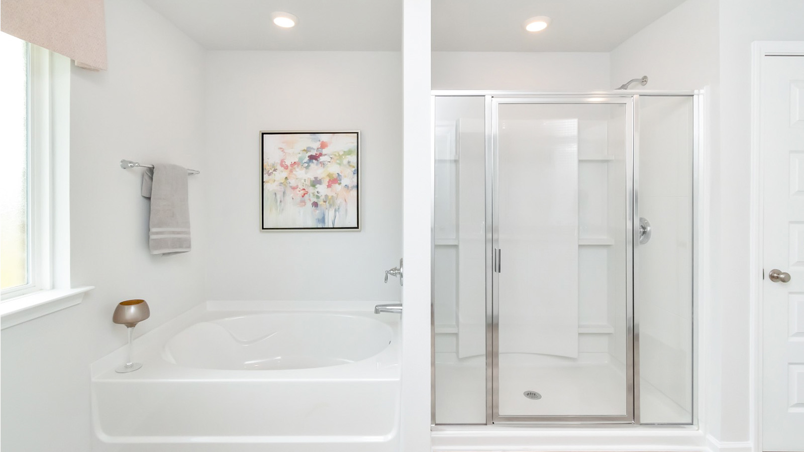 Walk in shower with relaxing soaking tub
