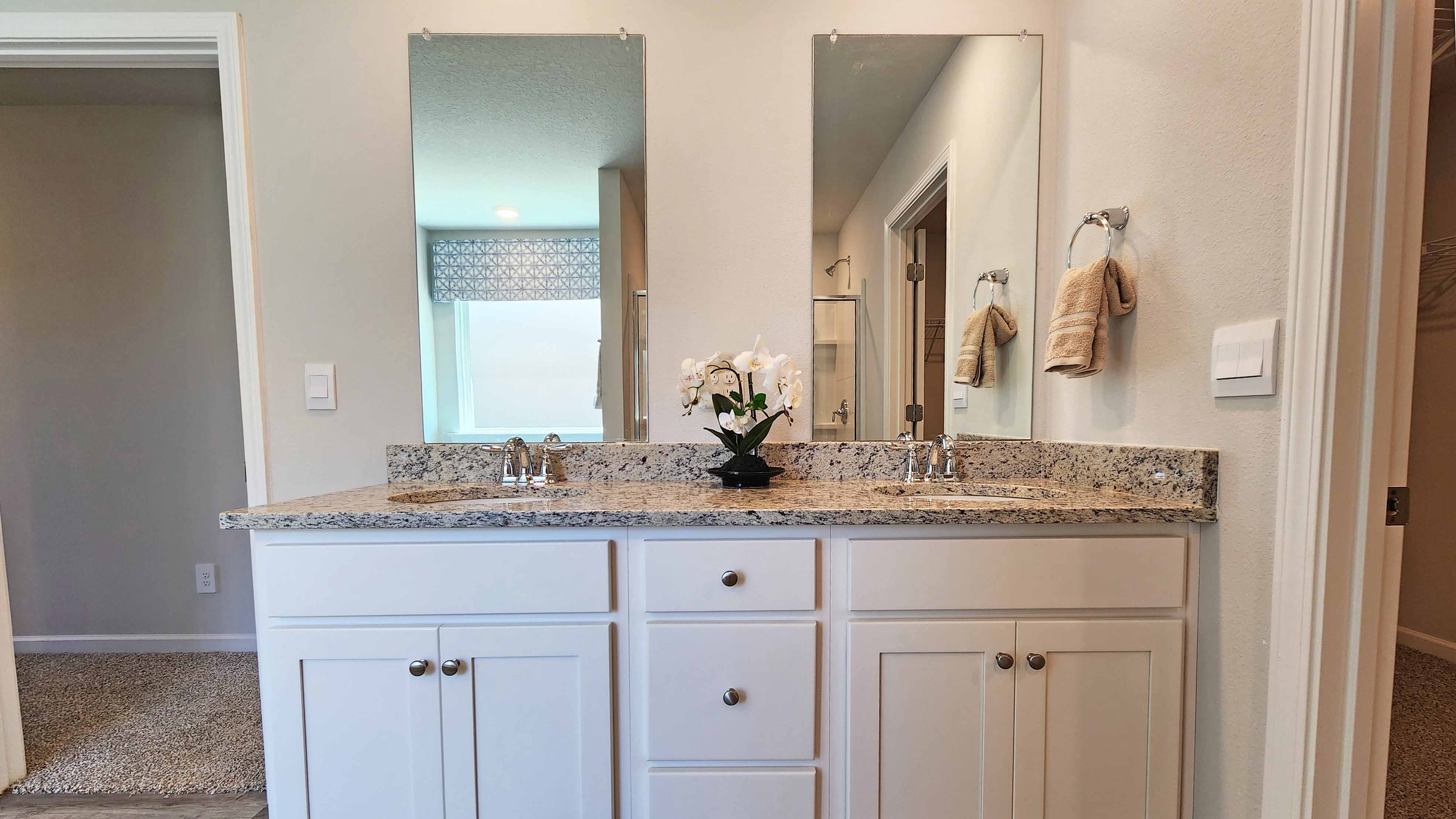 Spacious vanity space