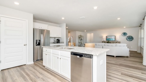View of living area from kitchen